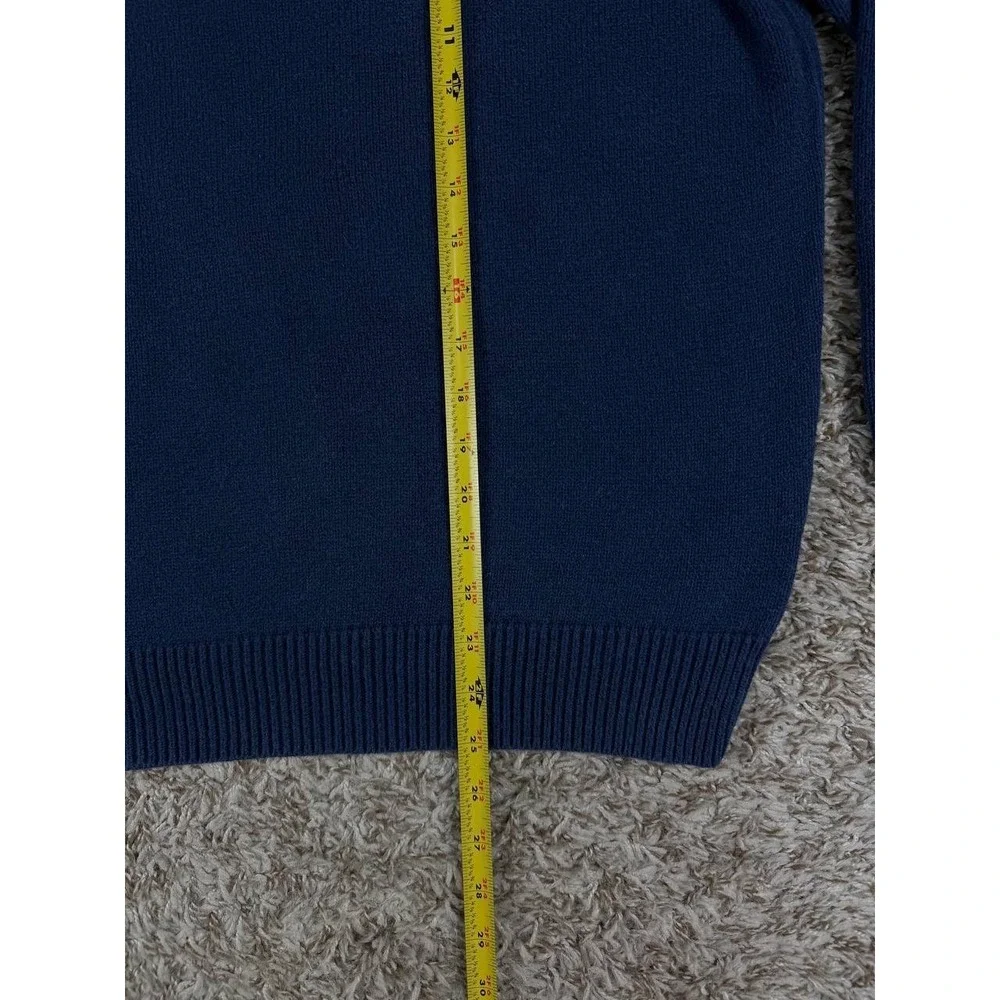 Polo Ralph Lauren Men's XXL Navy Blue 1/4 Zip Cotton Knit Sweater Pony Logo